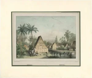 Van De Velde, Illustration of Koepang, Timor, Indonesia, 1844, Print