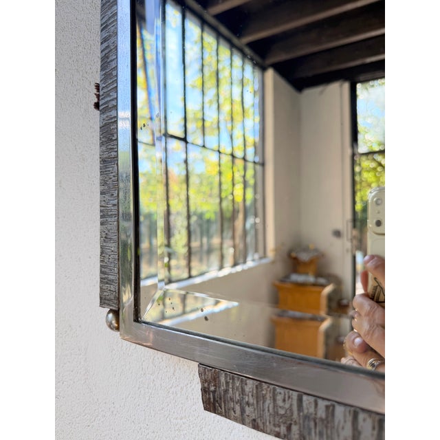Art Deco Silver-Plated Metal Mirror, 1930s For Sale - Image 13 of 18