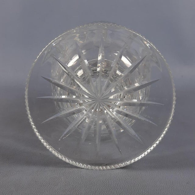 Large Vintage Bohemian Crystal Vase with Star Carving, 1960s For Sale - Image 8 of 12