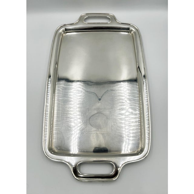 Metal Mid 20th Century Shobido Japanese Jungin Pure Silver Serving Tray, 22" For Sale - Image 7 of 13