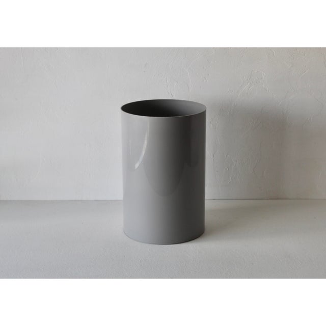 Kartell Tall Cylindrical Gray Wastebasket Vintage For Sale In Miami - Image 6 of 9