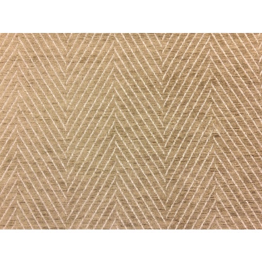 55" wide chevron herringbone geometric chenille upholstery fabric in mustard gold and beige. Price is per yard. Let us...