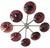 Italian flush mount with eight amethyst Murano glass shades carefully hand blown with bubbles inside the glass using...