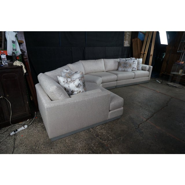 Late 20th Century Langdon Plus Sectional II by Lazar Industries Modern Modular Sectional Sofa 159" For Sale - Image 5 of 18