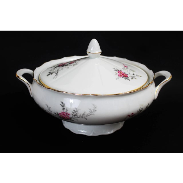 Pink Porcelain Tableware, Limoges, France, 1950s, Set of 56 For Sale - Image 8 of 10