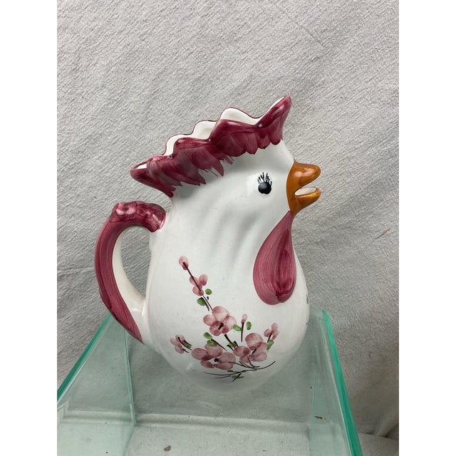 Italian Vintage Vietri Italian Chicken/Rooster Pitcher For Sale - Image 3 of 5