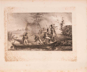 Émile Jean-Horace Vernet, Skirmish on the River, Lithograph, 19th Century