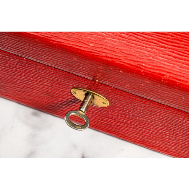 A sophisticated example of classic American luxury, this circa 1930s–1940s jewelry box by Mark Cross combines beautiful...