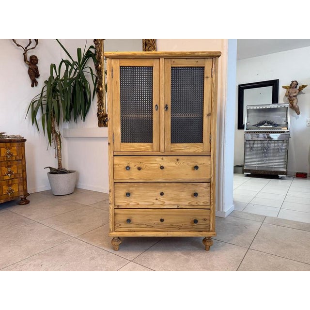 Rustic Farmhouse Cupboard in Spruce Wood For Sale - Image 4 of 14