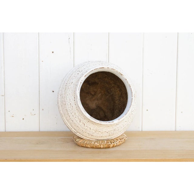White Tribal Antique Aged White Nupe Pot For Sale - Image 8 of 10
