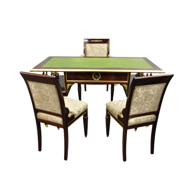 Vintage French Empire Mahogany Side Chairs With Bronze "Sphinx" Ormolu - A Pair For Sale - Image 11 of 12