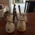 Up for sale is a stunning, highly unique set of four (4) postmodern art glass fixtures blending industrial mechanics with...