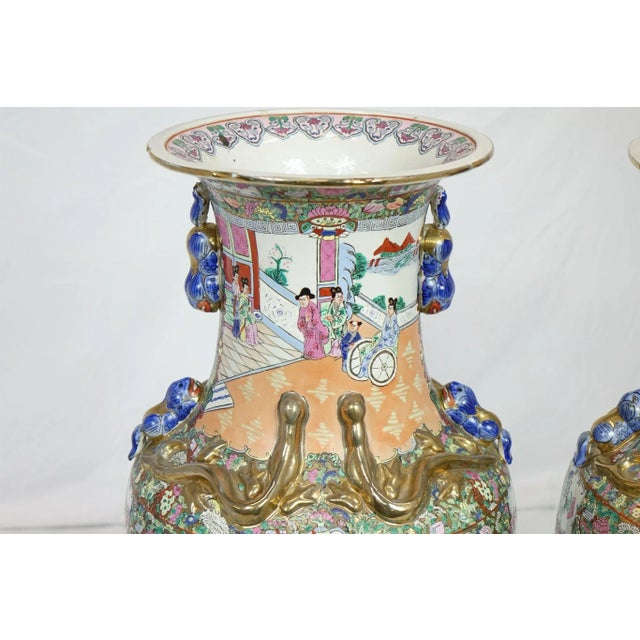Ceramic Late 19th Century Famille Rose Chinese Vase - A Pair For Sale - Image 7 of 13