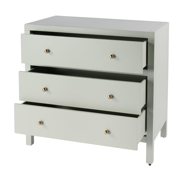 Spritely Home Accent Furniture Nora 34 in. W Wood 3 Drawer Chest, Sage Green For Sale - Image 4 of 9