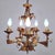 Vintage Hollywood Regency Florentine Five-Arm Metal Chandelier with Porcelain Flowers, 1970s For Sale - Image 9 of 18
