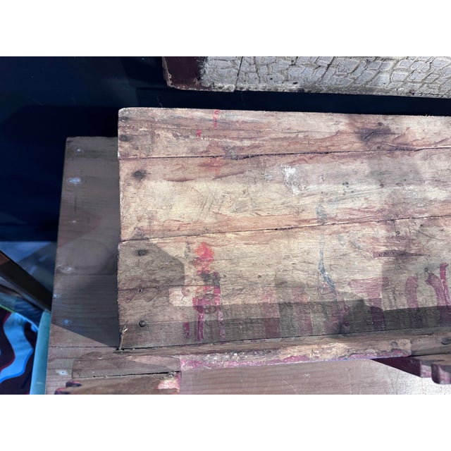 1930s 1950s Folk Art Painted Shelf or Stand For Sale - Image 5 of 12