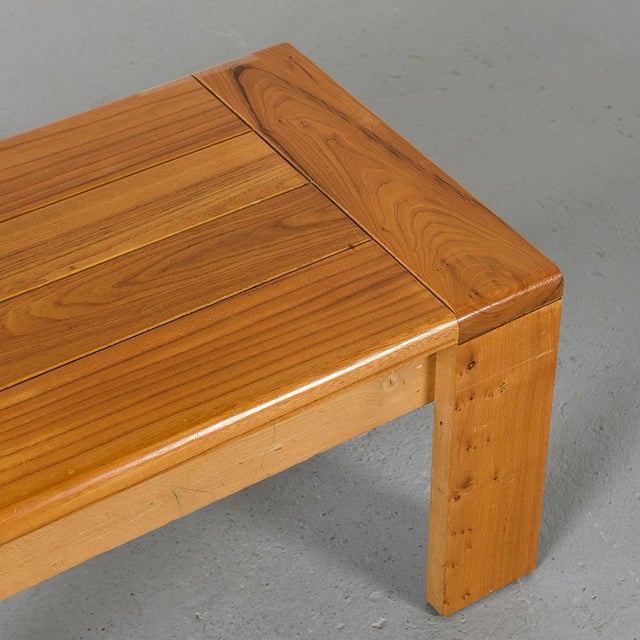 Selection of Charlotte Perriand for Arcs 1800. Rectangular coffee table in solid elm, created for the arcs ski resort in...