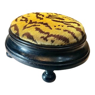 Late 19th Century Scalamandre Tiger Velvet Stool For Sale