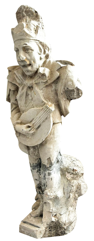 Carved Sculpture of Lucky Minstrel, 1700, Stone