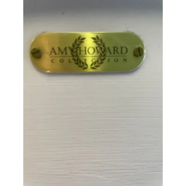 Amy Howard Collection Custom Painted Pink & Gold Full Headboard For Sale - Image 9 of 11