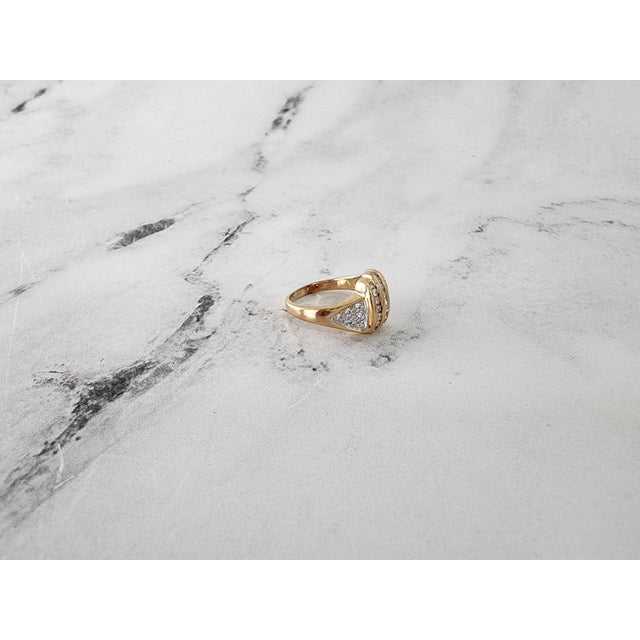 2020s Diagonal Diamond Cluster Wedding Band 14k Yellow Gold, Size 5 For Sale - Image 5 of 6