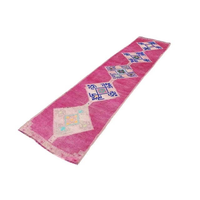 Mid-Century Modern Mid 20th Century Purple Vintage Runner For Sale - Image 3 of 7