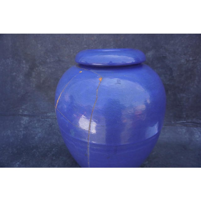 Early 20th Century Cobalt Blue Bauer Oil Jar For Sale - Image 4 of 7