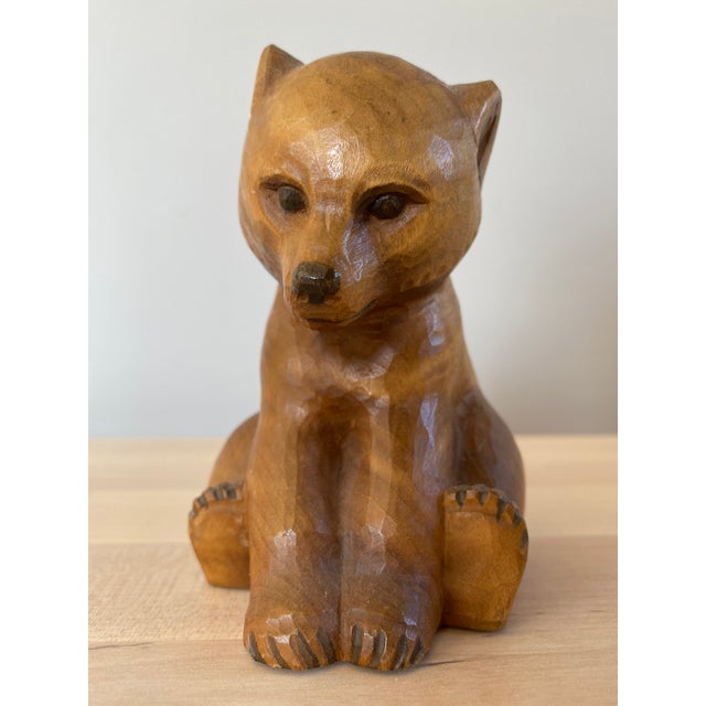 Hand Carved Swiss Baby Bear Figure by Schweizer Heimatwerk For Sale - Image 13 of 13