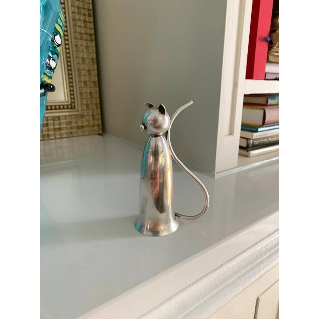 Silver Jigger in the Shape of a Cat For Sale In Los Angeles - Image 6 of 8