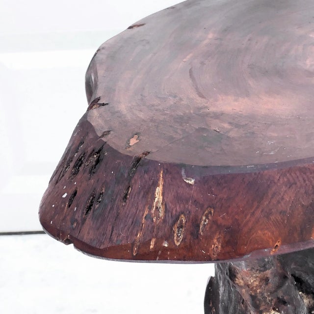 Wood Vintage Tree Slab Side Table or Pedestal For Sale - Image 7 of 13