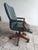 American Vintage 1996 Gunlocke Executive Leather Swivel Office Chair – Sherwood Green For Sale - Image 3 of 6