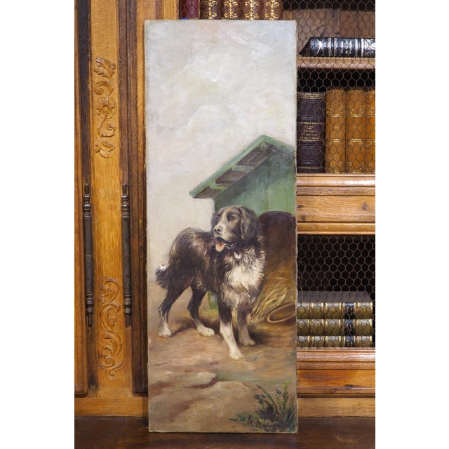 A Working Dog, Signed 19th Century French Oil on Canvas Painting For Sale - Image 14 of 15