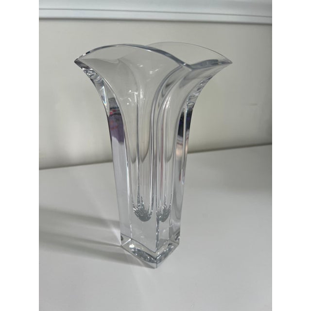 Nambé Modern Crystal Art Glass Flared Vase – 8.5" For Sale - Image 4 of 6
