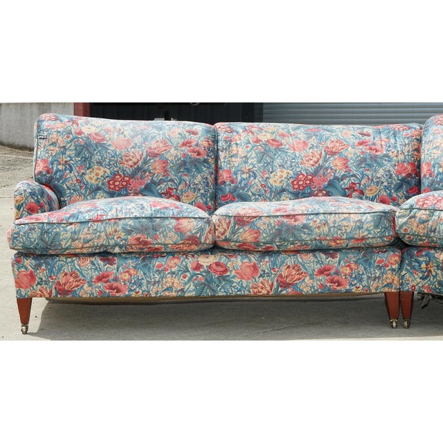 Large Vintage London Bridgewater 5 Seat Corner Sofa in Floral Fabric from Howard & Sons For Sale - Image 4 of 18