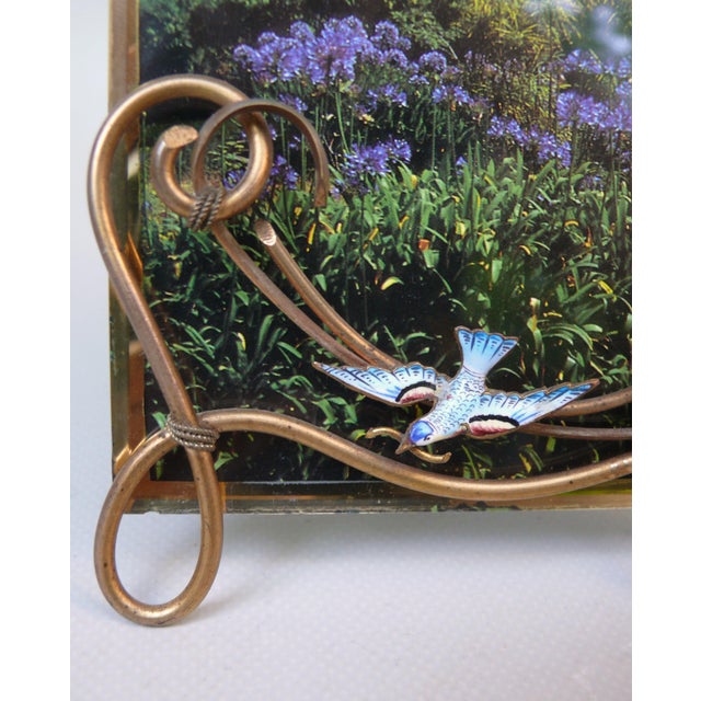 Black Art Nouveau Möwel Picture Frame in Brass and Enamel from D.R.G.M, Germany, 1890s For Sale - Image 8 of 18