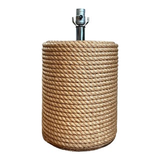 Vintage Rustic Rope Wrapped Lamp For Sale