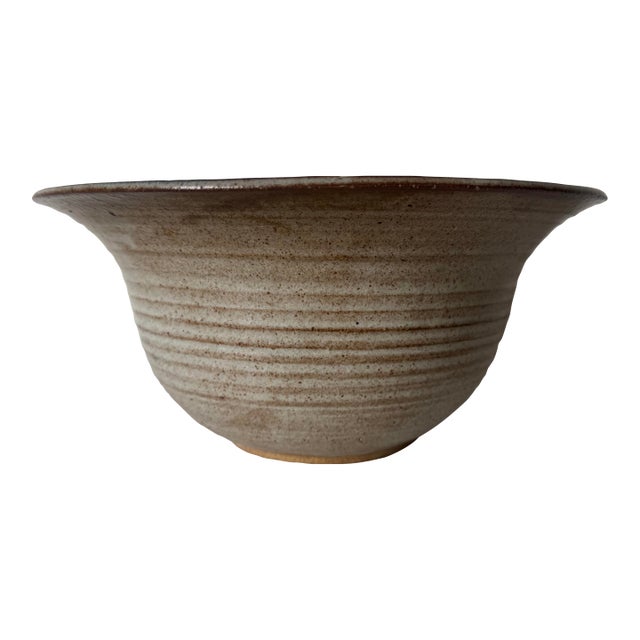 1982 Vintage Handmade Studio Art Stoneware Pottery Bowl – Signed For Sale