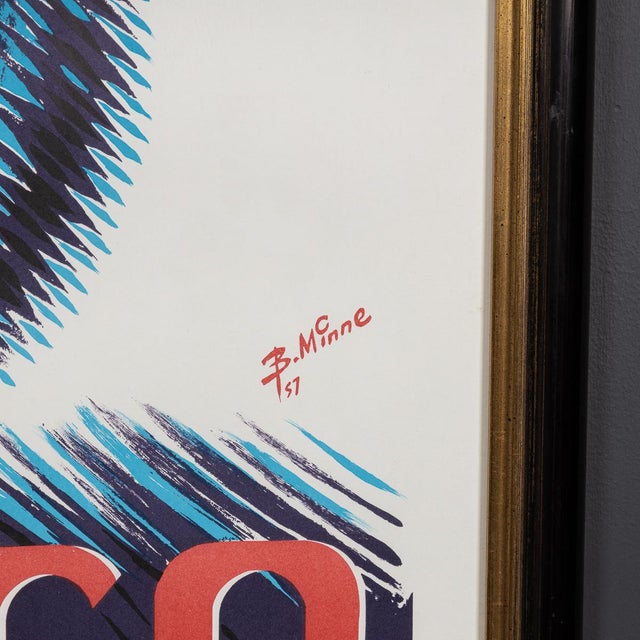 Vintage 20th Century Framed 1957 Monaco Grand Prix Poster by Bernard Minne, 1985 For Sale - Image 8 of 16