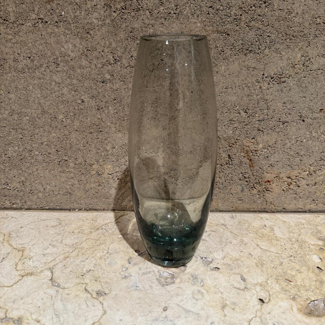 Gray 1957 Smoke Grey Torpedo Glass Vase Per Lütken Holmegaard For Sale - Image 8 of 10