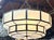 Art Deco Style Large Circular White Milk Glass & Bronze Pendant, Chandelier For Sale - Image 13 of 15