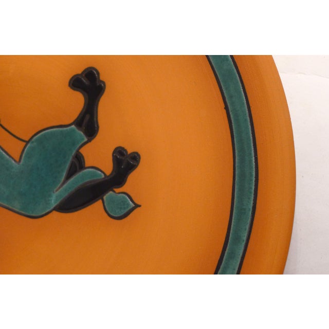 Black Decorative Griffon Wall Plate in Terracotta and Cloisonné Enamel from Studio Wallada, Spain, 1980s For Sale - Image 8 of 12