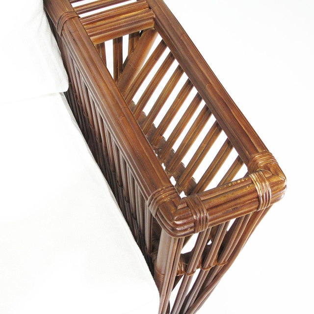 Brown 1930s Art Deco Presidents Nantucket Stick Walnut Finished Reed Rattan Livingroom Set, 4 Pieces For Sale - Image 8 of 10