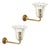 Murano Glass and Brass Flower Sconces from Barovier, Italy, 1950s, Set of 2 For Sale