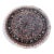 Vintage Persian Tabriz Round Rug, Hand-Knotted Wool & Silk, Floral Pattern, 3' Round, Pale Pink & Navy For Sale