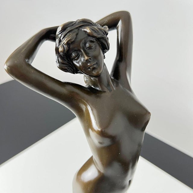 Metal Philips, Art Deco Sculpture of a Nude Woman, 20th Century, Bronze For Sale - Image 7 of 12