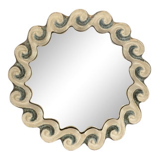 1990s Ceramic Seaside Beach Wall Mirror For Sale