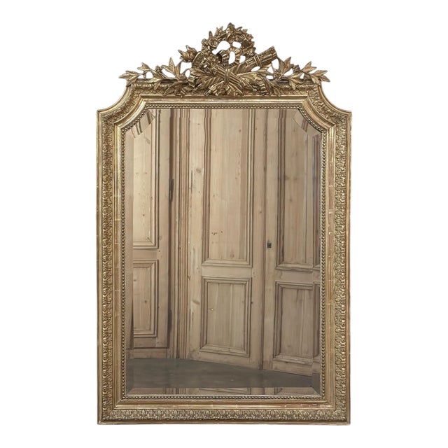 Antique 19th Century French Louis XVI Gilded Mirror For Sale