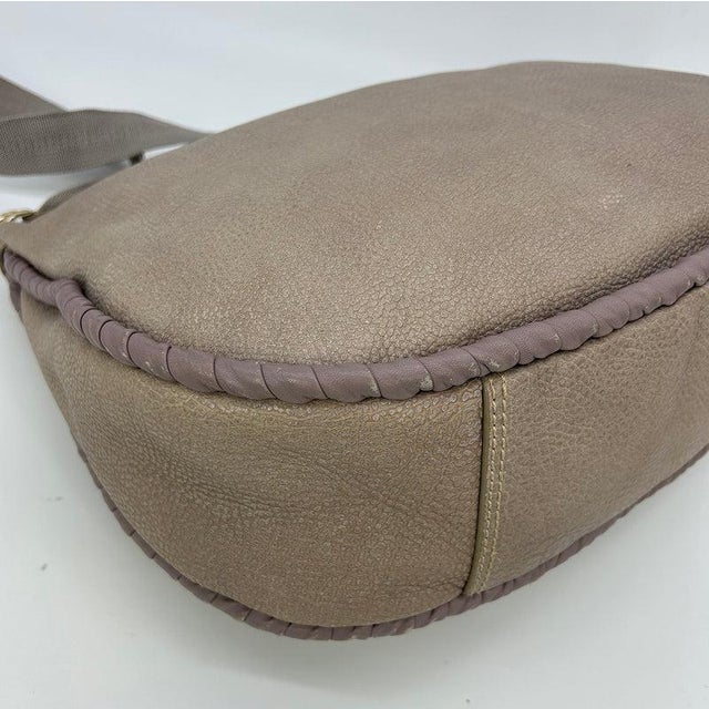 Mid 20th Century Nina Ricci Gray Leather Hobo Shoulder Bag For Sale - Image 11 of 11