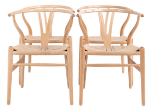 Model CH24 Wishbone Chairs in Oak by Hans J. Wegner and Carl Hansen, 1960s, Set of 4