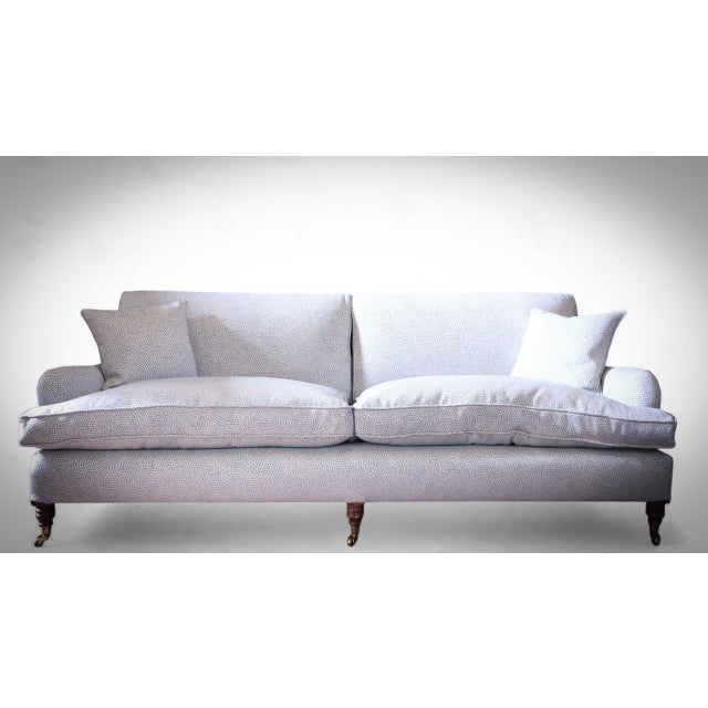 Up for grabs here is a sublime large 2 seater george smith sofa recovered in stunning jaun paul gaultier's escale ciel (...